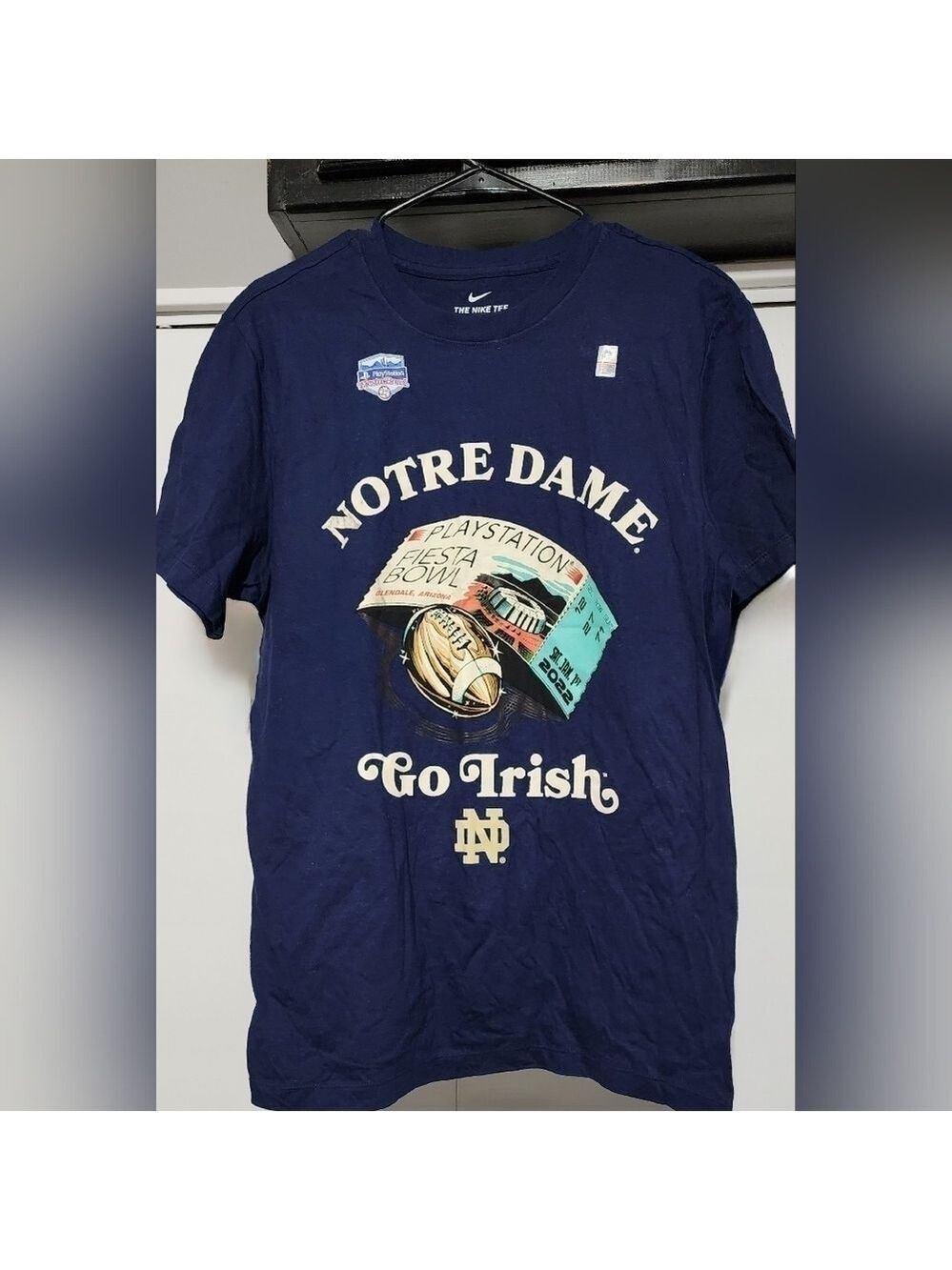 NIKE 2022 Playstation Fiesta Bowl Notre Dame T-shirt Small - New Without Tags